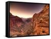 Utah, Zion National Park, from Canyon Overlook, USA-Alan Copson-Framed Stretched Canvas