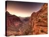 Utah, Zion National Park, from Canyon Overlook, USA-Alan Copson-Stretched Canvas