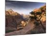 Utah, Zion National Park, from Canyon Overlook, USA-Alan Copson-Mounted Photographic Print