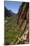 Utah, Zion National Park, Hikers Climbing Up West Rim Trail and Angels Landing-David Wall-Mounted Photographic Print