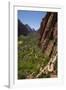 Utah, Zion National Park, Hikers Climbing Up West Rim Trail and Angels Landing-David Wall-Framed Photographic Print