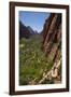 Utah, Zion National Park, Hikers Climbing Up West Rim Trail and Angels Landing-David Wall-Framed Photographic Print