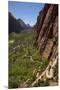 Utah, Zion National Park, Hikers Climbing Up West Rim Trail and Angels Landing-David Wall-Mounted Premium Photographic Print