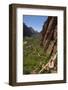 Utah, Zion National Park, Hikers Climbing Up West Rim Trail and Angels Landing-David Wall-Framed Photographic Print