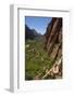 Utah, Zion National Park, Hikers Climbing Up West Rim Trail and Angels Landing-David Wall-Framed Photographic Print