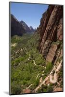 Utah, Zion National Park, Hikers Climbing Up West Rim Trail and Angels Landing-David Wall-Mounted Photographic Print