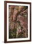 Utah, Zion National Park, Hikers on Zigzag Track in Zion Canyon Up West Rim Trail-David Wall-Framed Photographic Print