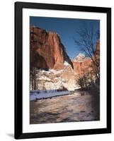 Utah, Zion National Park, Landscape by the North Fork Virgin River, Winter, USA-Walter Bibikow-Framed Photographic Print