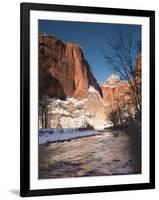 Utah, Zion National Park, Landscape by the North Fork Virgin River, Winter, USA-Walter Bibikow-Framed Photographic Print