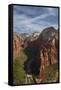 Utah, Zion National Park, Observation Point, Canyonseen from Angels Landing-David Wall-Framed Stretched Canvas