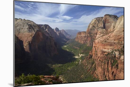 Utah, Zion National Park, View from Top of Angels Landing into Zion Canyon-David Wall-Mounted Photographic Print