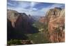 Utah, Zion National Park, View from Top of Angels Landing into Zion Canyon-David Wall-Mounted Photographic Print