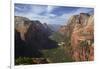 Utah, Zion National Park, View from Top of Angels Landing into Zion Canyon-David Wall-Framed Photographic Print