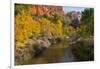 Utah, Zion National Park. Zion Canyon and Virgin River with Cottonwood Trees-Jaynes Gallery-Framed Photographic Print