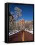 Utah, Zion National Park, Zion Canyon Scenic Drive, Winter, USA-Walter Bibikow-Framed Stretched Canvas