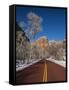 Utah, Zion National Park, Zion Canyon Scenic Drive, Winter, USA-Walter Bibikow-Framed Stretched Canvas