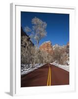 Utah, Zion National Park, Zion Canyon Scenic Drive, Winter, USA-Walter Bibikow-Framed Photographic Print