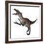 Utahraptor Dinosaur Roaring-Stocktrek Images-Framed Art Print