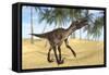 Utahraptor in a Prehistoric Environment-null-Framed Stretched Canvas