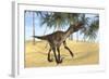 Utahraptor in a Prehistoric Environment-null-Framed Art Print