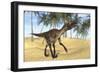 Utahraptor in a Prehistoric Environment-null-Framed Art Print