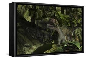 Utahraptor in a Prehistoric Forest-null-Framed Stretched Canvas