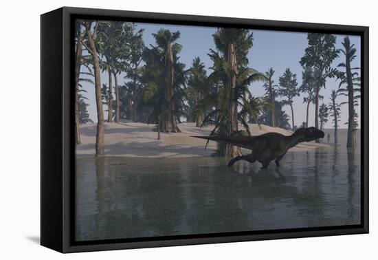 Utahraptor in a Tropical Prehistoric Environment-null-Framed Stretched Canvas