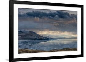 Utan, Antelope Island State Park. Clouds over a Wintery Great Salt Lake-Judith Zimmerman-Framed Photographic Print