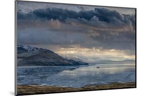 Utan, Antelope Island State Park. Clouds over a Wintery Great Salt Lake-Judith Zimmerman-Mounted Photographic Print