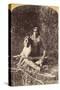 Ute Man with Dog, c1874-John K. Hillers-Stretched Canvas