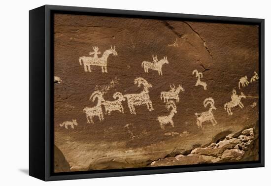 Ute Petroglyphs, Arches National Park, Utah, USA-Roddy Scheer-Framed Stretched Canvas