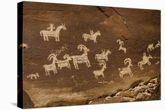 Ute Petroglyphs, Arches National Park, Utah, USA-Roddy Scheer-Stretched Canvas