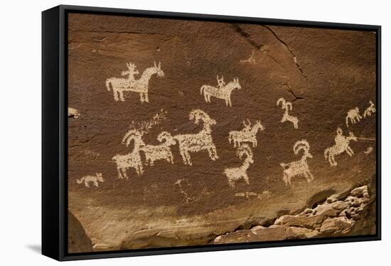 Ute Petroglyphs, Arches National Park, Utah, USA-Roddy Scheer-Framed Stretched Canvas