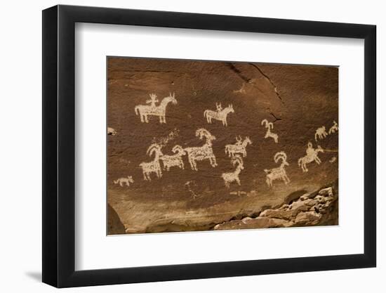 Ute Petroglyphs, Arches National Park, Utah, USA-Roddy Scheer-Framed Premium Photographic Print