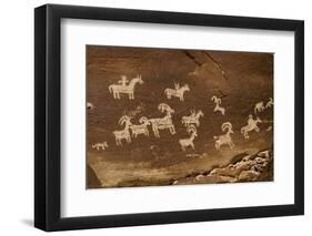 Ute Petroglyphs, Arches National Park, Utah, USA-Roddy Scheer-Framed Premium Photographic Print