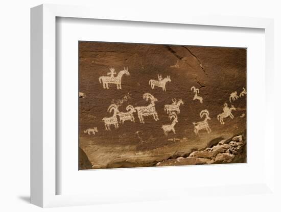 Ute Petroglyphs, Arches National Park, Utah, USA-Roddy Scheer-Framed Photographic Print