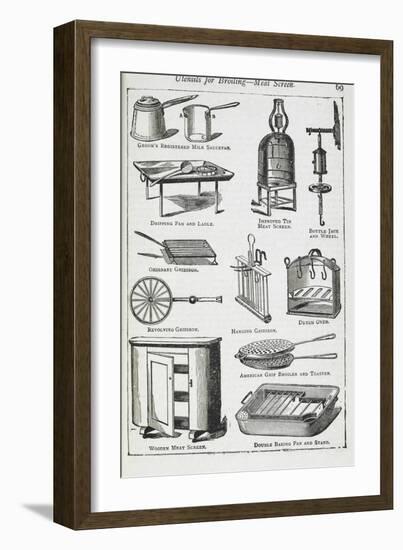 Utensils For Broiling - Meat Screen, Including Various Grills-Isabella Beeton-Framed Giclee Print