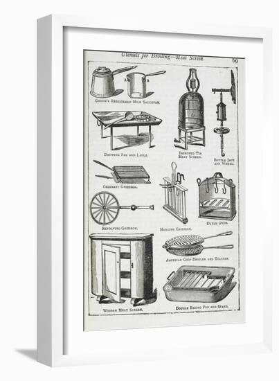 Utensils For Broiling - Meat Screen, Including Various Grills-Isabella Beeton-Framed Giclee Print