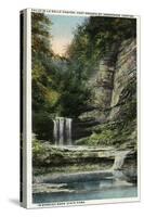 Utica, Illinois, Starved Rock State Park View of the Falls in La Salle Canyon-Lantern Press-Stretched Canvas