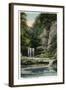 Utica, Illinois, Starved Rock State Park View of the Falls in La Salle Canyon-Lantern Press-Framed Art Print