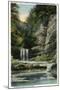 Utica, Illinois, Starved Rock State Park View of the Falls in La Salle Canyon-Lantern Press-Mounted Art Print