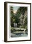 Utica, Illinois, Starved Rock State Park View of the Falls in La Salle Canyon-Lantern Press-Framed Art Print