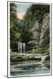 Utica, Illinois, Starved Rock State Park View of the Falls in La Salle Canyon-Lantern Press-Mounted Art Print