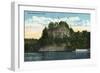 Utica, Illinois, View of Starved Rock State Park from the Water-Lantern Press-Framed Art Print