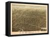 Utica, New York - Panoramic Map-Lantern Press-Framed Stretched Canvas