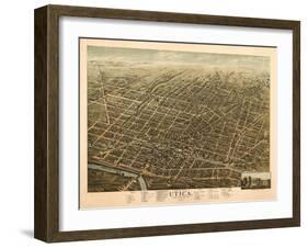 Utica, New York - Panoramic Map-Lantern Press-Framed Art Print