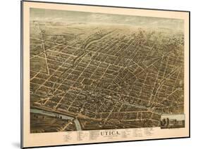 Utica, New York - Panoramic Map-Lantern Press-Mounted Art Print