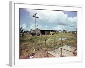 Utility Buildings at the People's Temple Agricultural Project, in Jonestown, Guyana, 1978-null-Framed Photo