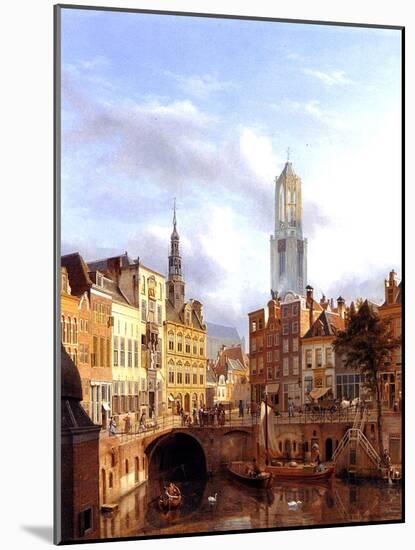 Utrecht with the Oudegracht, 1827-Georg Gillis Van Haanen-Mounted Giclee Print