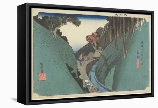 Utsu Mountain, Okabe, C. 1833-Utagawa Hiroshige-Framed Stretched Canvas